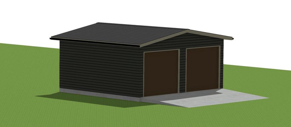5.9m x 5.4m Double Door Garage